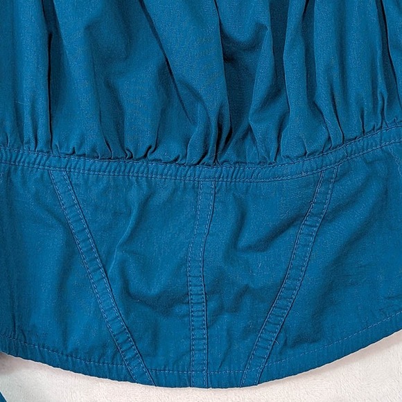 Japna Bustier Top Womens M Blue Smocked Cottagecore Y2K Fairycore Milkmaid Boho - Picture 3 of 11